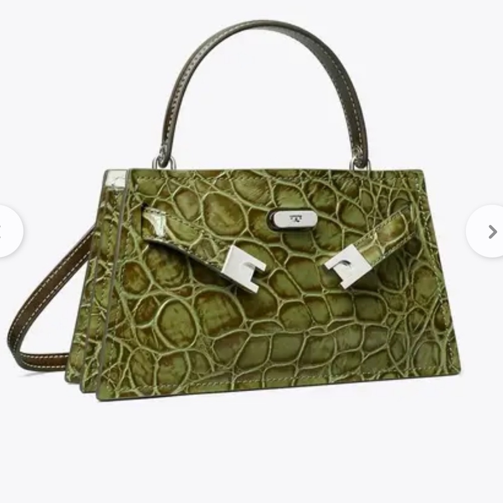 Tory Burch Petite Lee Radziwill Croc Embossed Bag